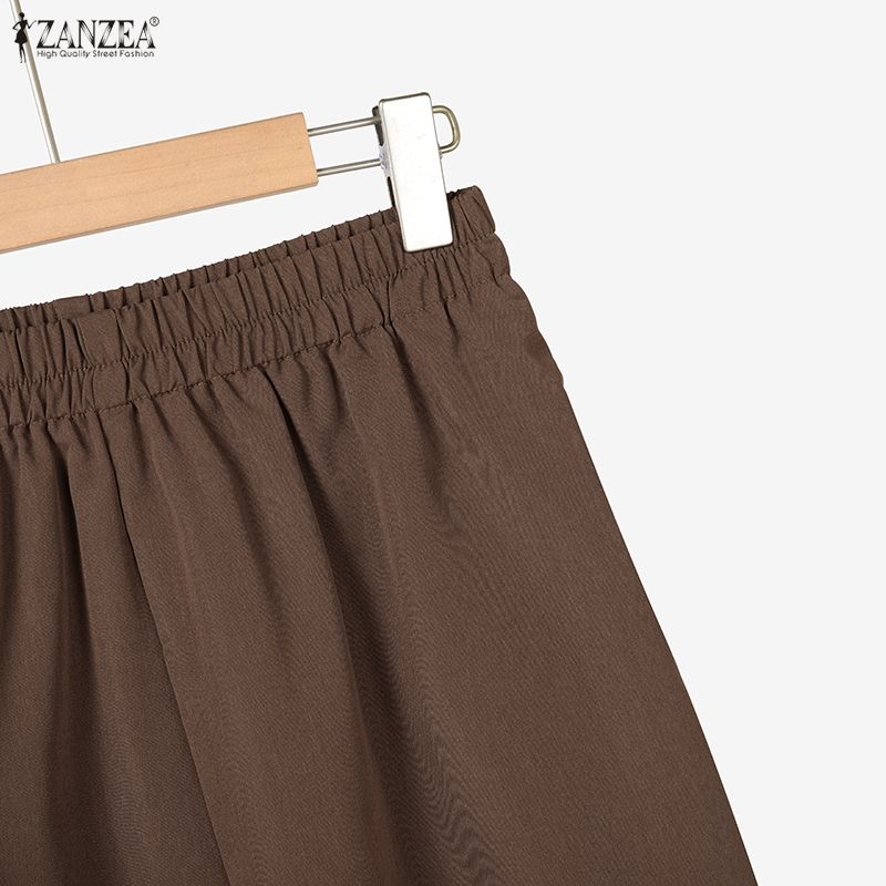 ZANZEA Women Long Sleeve Long Blouse and Pants Casual Two Piece Suit Sets