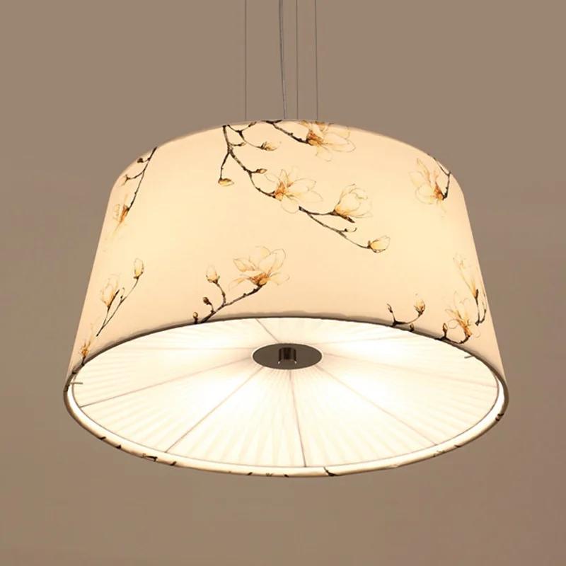 living dinning European nordic hanging light lamp droplight modern simple hanging light lamp with Textile fabric chandelier