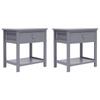 Day and Night - Day and Night Nightstands 2 Units Gray Paulownia Wood 40x29x42cm