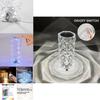 Luxurious Rose Crystal Night Light Exquisite Rechargeable Led Lamp For Romantic Bedroom Atmosphere
