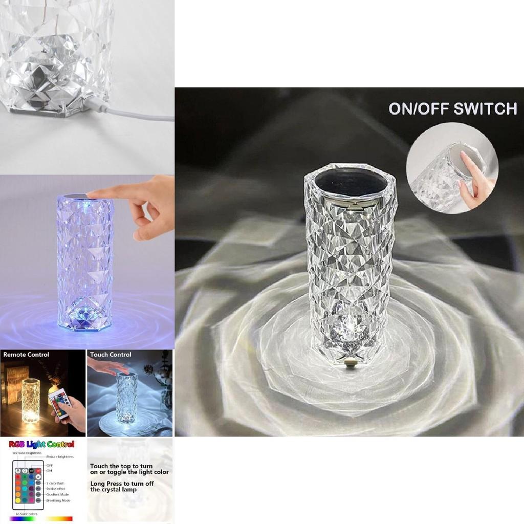 Luxurious Rose Crystal Night Light Exquisite Rechargeable Led Lamp For Romantic Bedroom Atmosphere