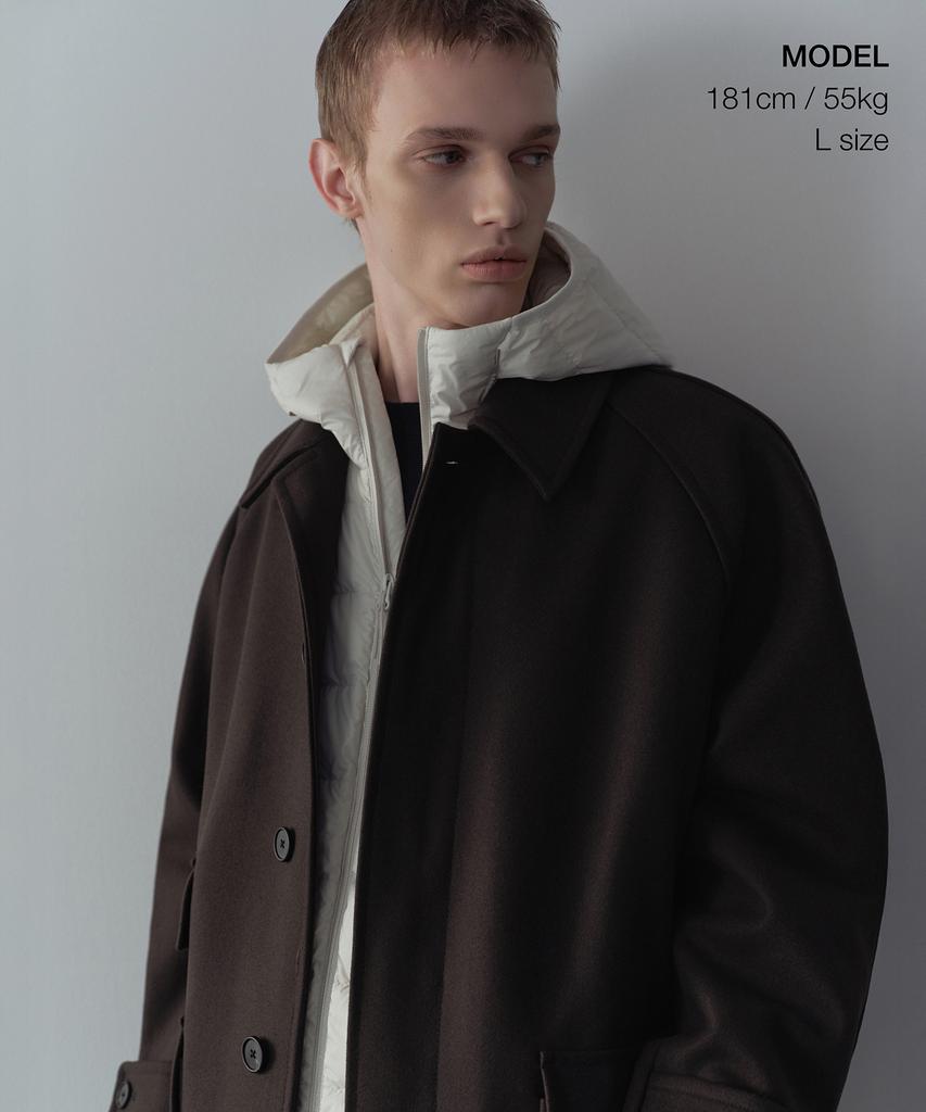 Musinsa Standard Mtr Oversized Balmacaan Coat [Dark Brown]