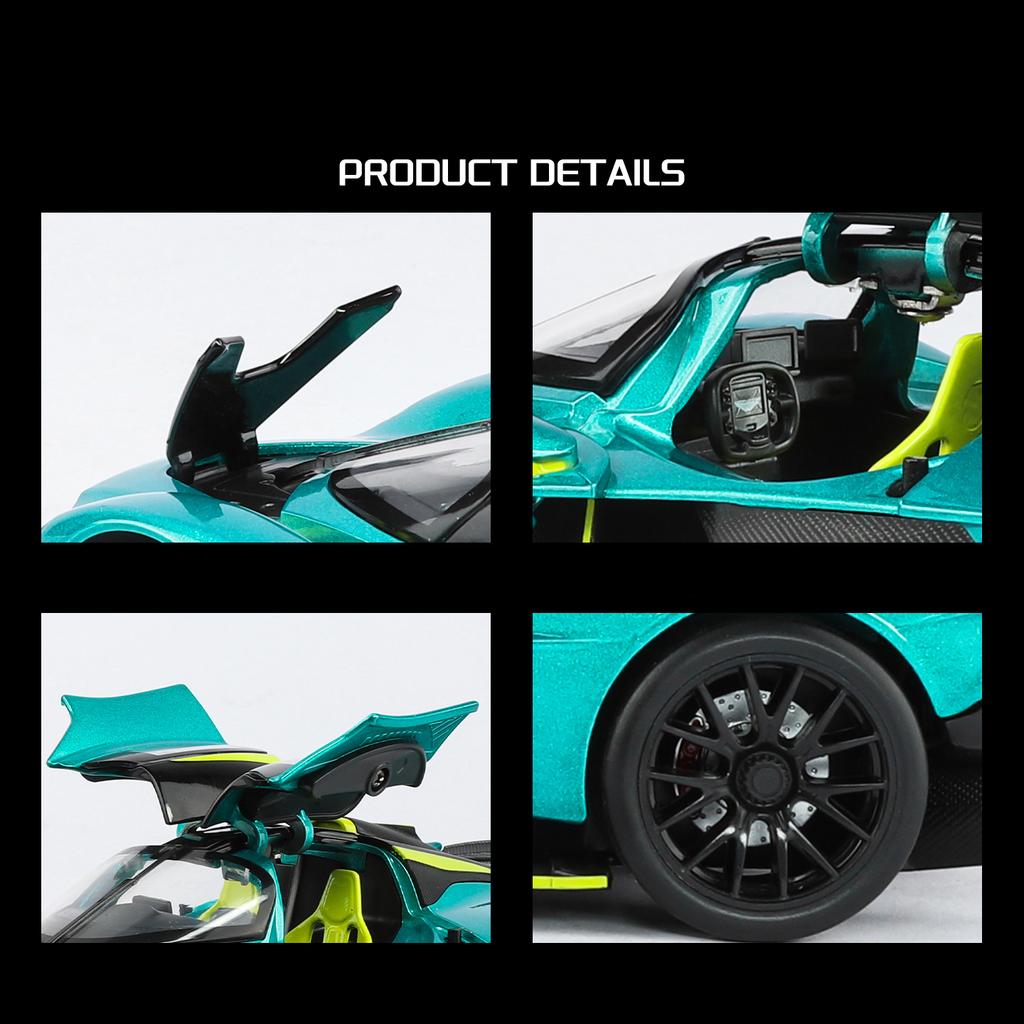 NEW 1/23 Aston Martin Valkyrie Supercar Alloy Model Car Toy Diecasts Metal Casting Sound and Light Car Toys for Children Vehicle