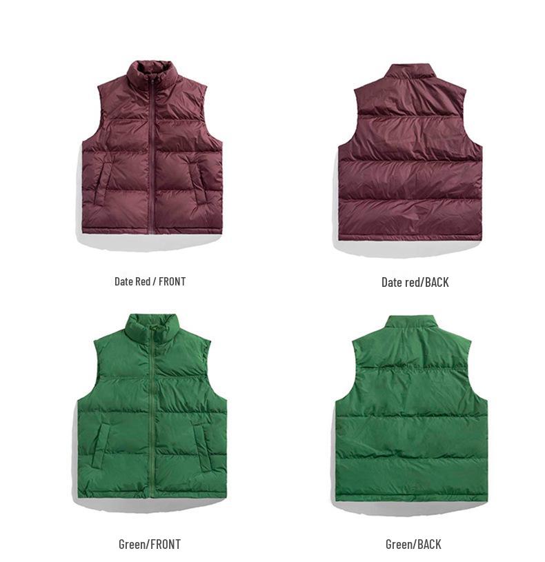 2025 Autumn/Winter Casual Pure Color Warm Down Vest Cape