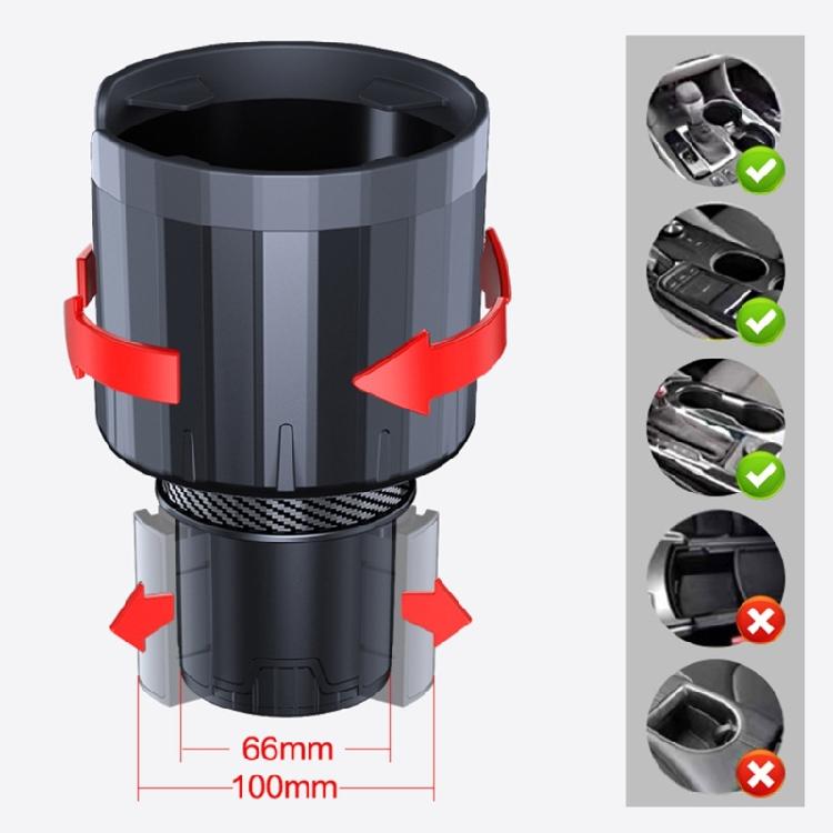 Velké nápojové nádoby Vnitřní příslušenství Držák na pohárky Adaptér Organizér Rozšiřovač držáku na nápoje do auta s nastavitelnou základnou