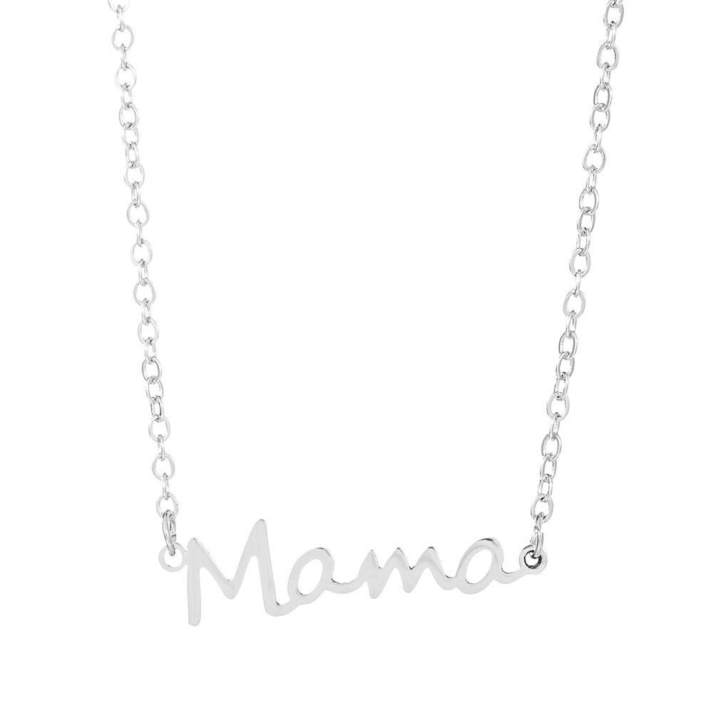 New product factory direct sales Mama mother stainless steel letter necklace Mother's Day jewelry women's wholesale