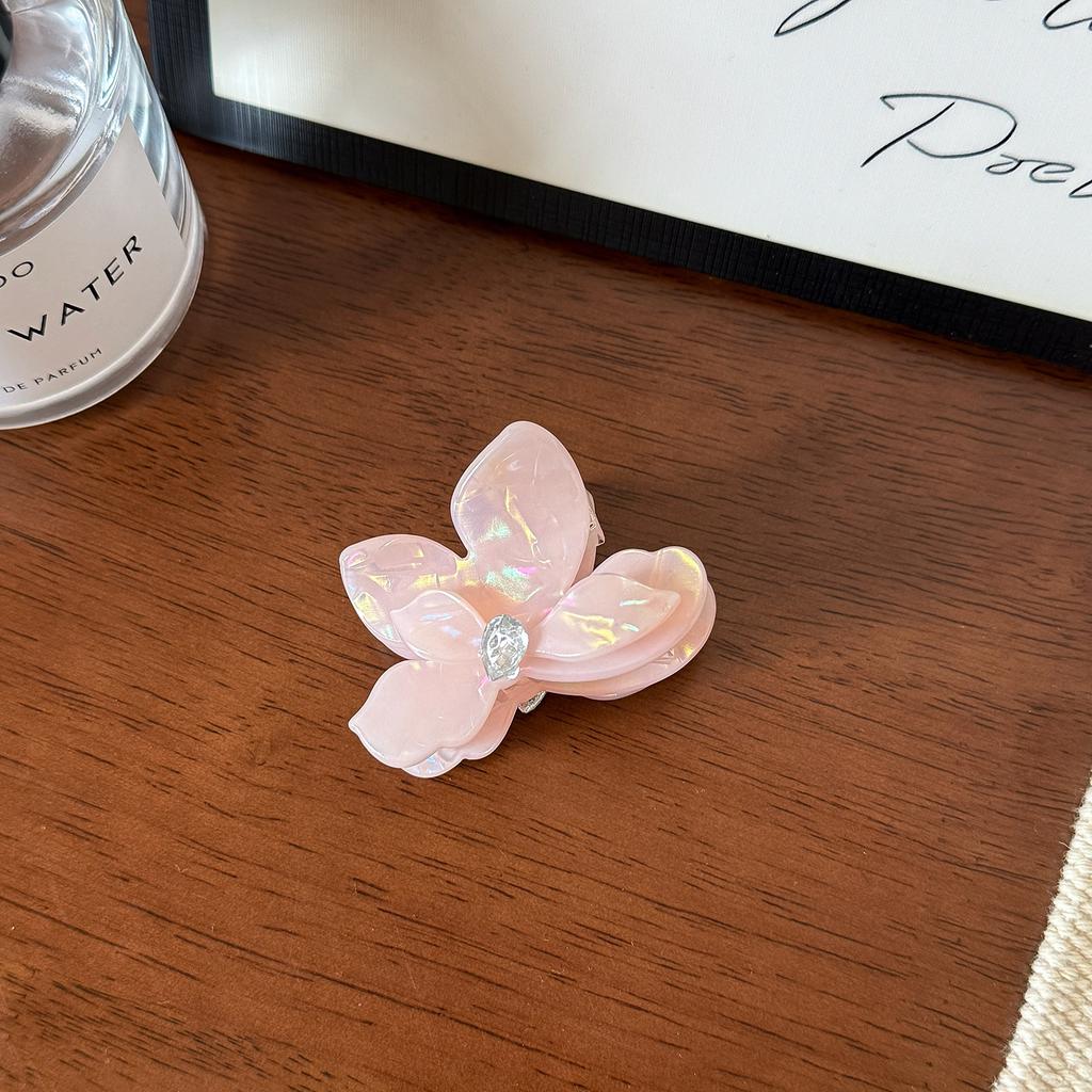 9.5/6cm Acrylic Flower Hair Claw Colorful Rhinestone Floral Hair Crab Clip High Quality Ponytail Hairpin for Women Girl Headwear