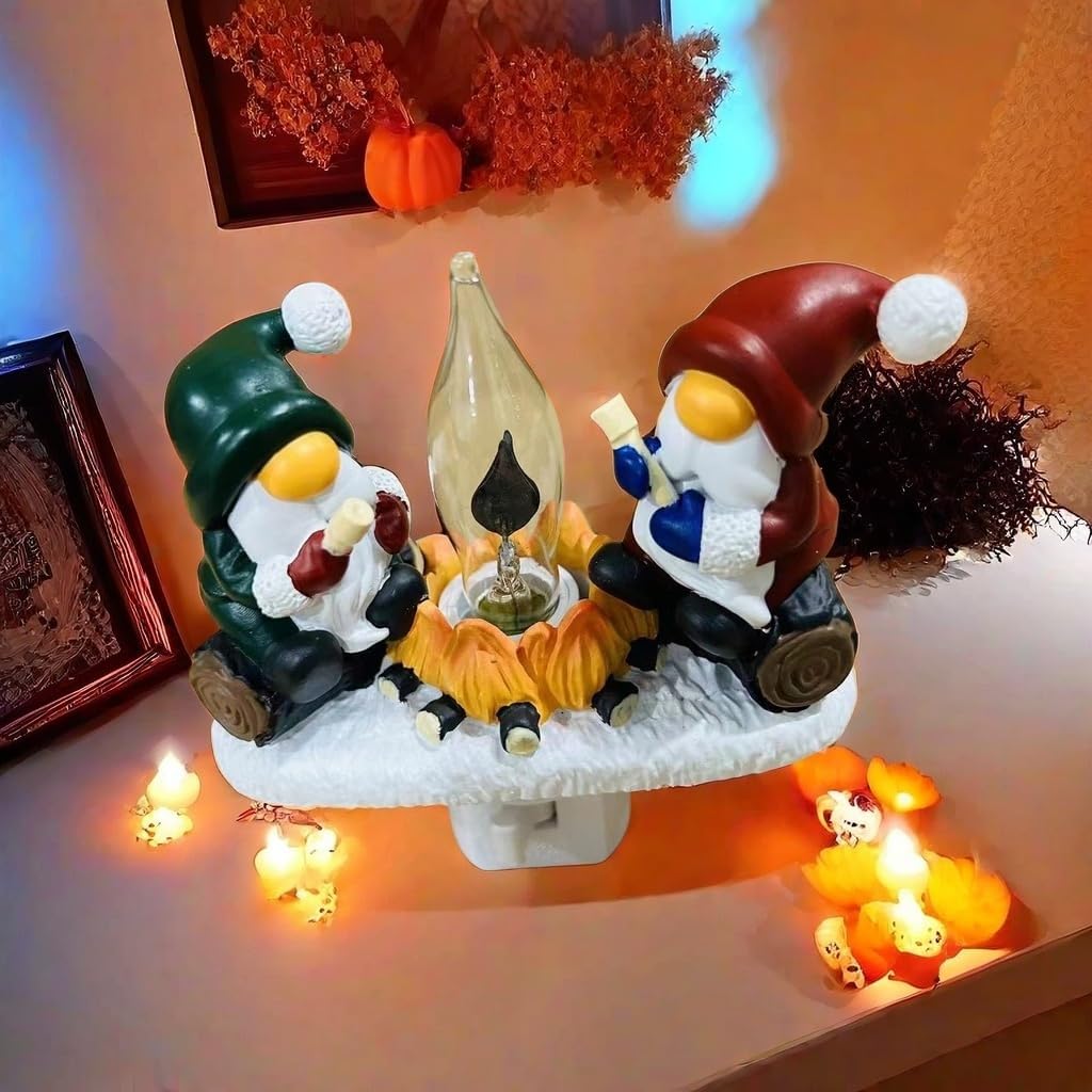 Santa Campfire Nightlight Santa Campfire Nightlight Resin Dwarf Holiday Light Funny Xmas Decor for Living Room Gnome Night Light