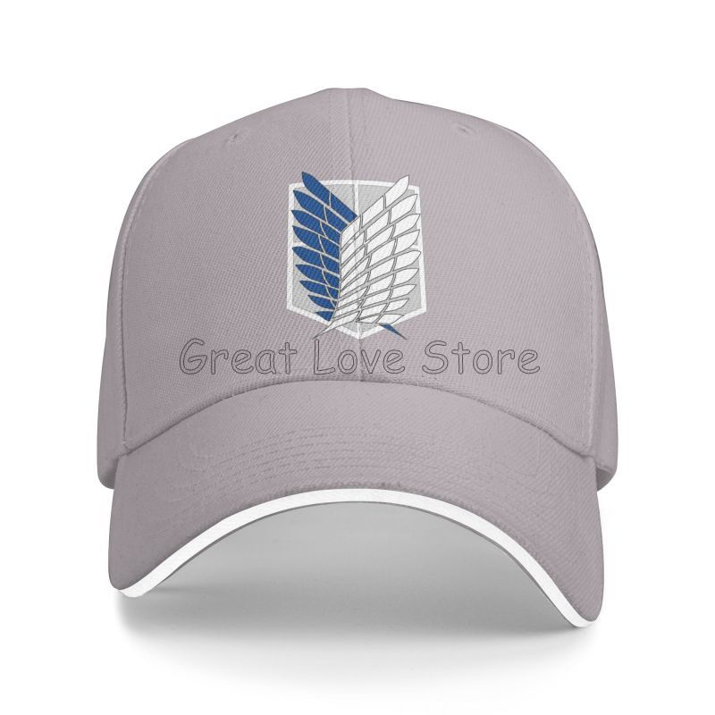 Attack On Titan Logo Print Sandwich Baseball Caps Wings of Freedom Mikasa Snapback Hats Daily Bucket Cap Unisex Adjustable Hat
