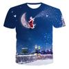 Snowman Santa Claus 3D Print Kids T Shirts Christmas Summer T Shirt Fashion Boys Girls Round Neck Tshirt Tops
