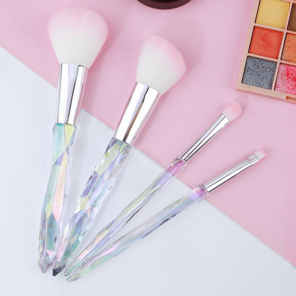 New Symphony 4 Crystal Makeup Brush Set, Eyeshadow Brush, Loose Powder Brush, Eyebrow Brush Beauty Makeup Tool