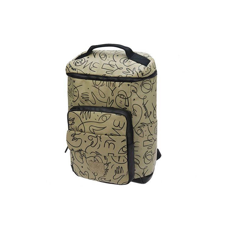 Li Ning X Wade Artist DFT Collaboration Full Print Graffiti Large Capacity Fabric Backpack Unisex Backpack Khaki ABSR344-2 Khaki