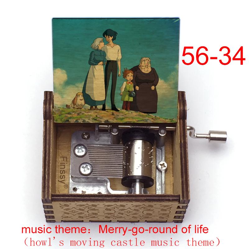 Howl's Moving Castle DIY Music Box Music Theme Song Merry-Go-Round for Christmas New Year Unique 56-Key Life Gift
