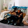 Motorcycle Rider Desert Landscape Four Seasons Blanket Customized With Your Name Lightweight And Warm Perfect Gift For Home Office Camping Sofa Travel