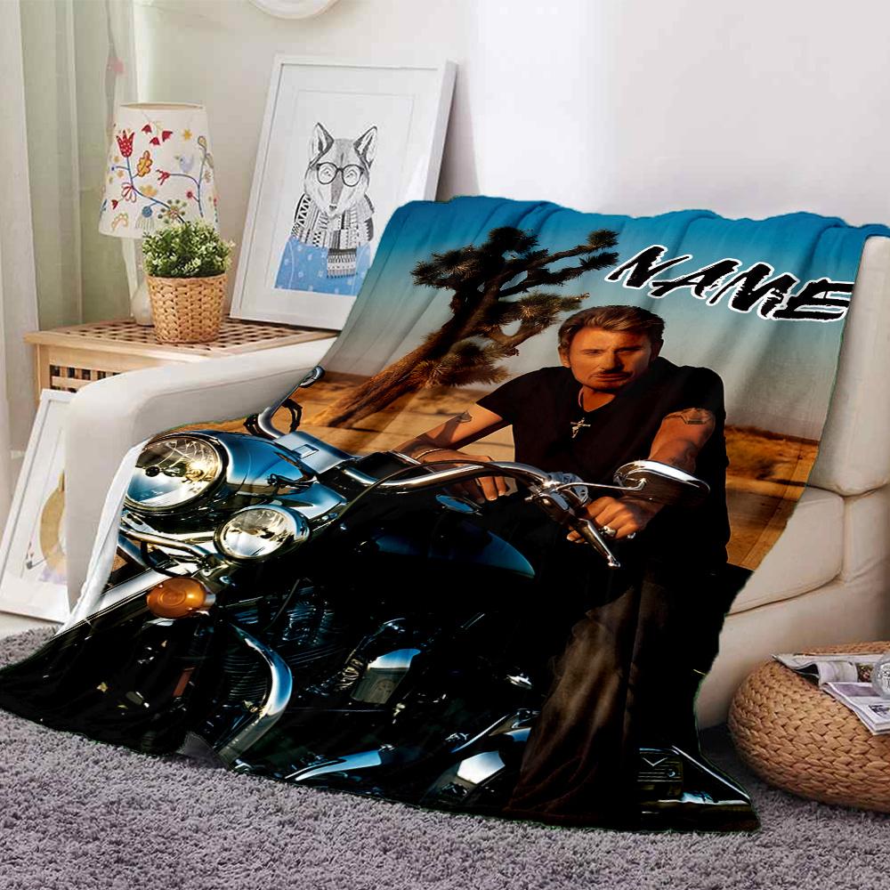 Motorcycle Rider Desert Landscape Four Seasons Blanket Customized With Your Name Lightweight And Warm Perfect Gift For Home Office Camping Sofa Travel