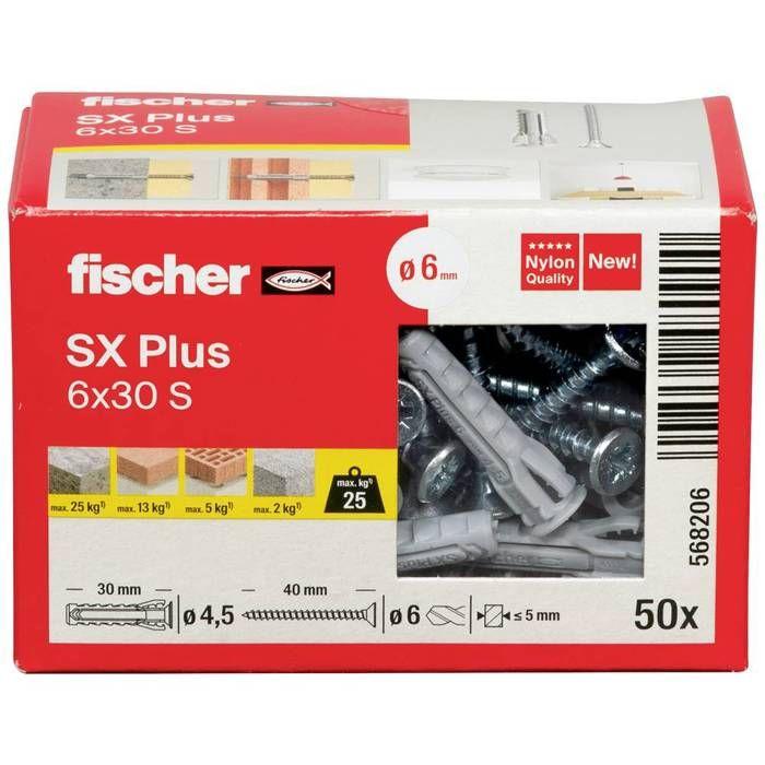 Fischer 568206 SX Plus Cheville à expansion 30 mm 6 mm 50 pc(s)