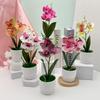 Flowers Faux Three Butterfly Orchid Green Plant For Home Office Decoration