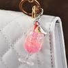 Multifunctional Small Tumbler Keychain with Fruit Charm Pendant Fashion Accessory for Bags and Keys Decoration