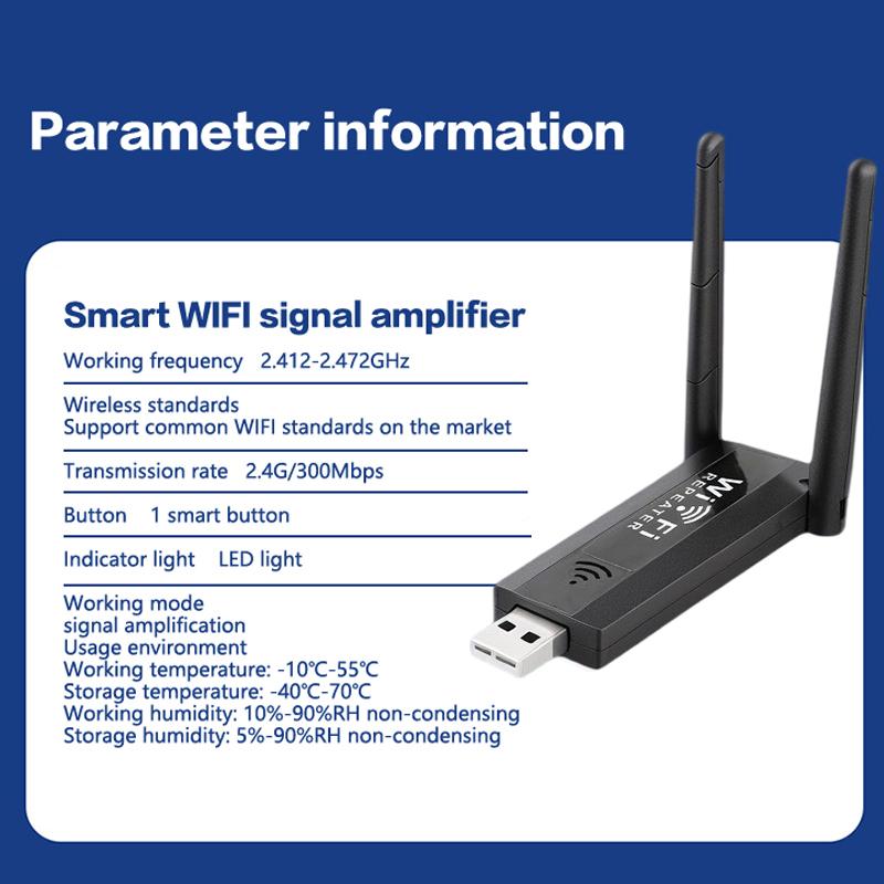 300Mbps Wireless Usb Wifi Repeater Adapter Extender Drive Free Wireless Network Card Signal Router Wifi Receiving Transmitter