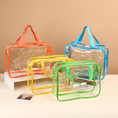 Maßgeschneiderte transparente PVC-Tasche zur Aufbewahrung von Kosmetika und Toilettenartikeln - Wasserdicht, Verdickt, Tragbar, Große Kapazität Reise-Tote