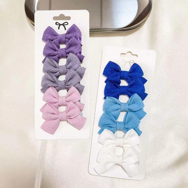 Mini Hair Bows Clip for Girl Fresh Solid Color Bowknot Hair Pins Sweet Child Boutique Handmade Hair Clips Accessories