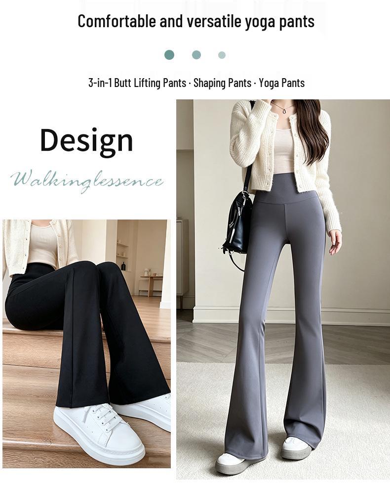 Women's Summer Ice Silk Yoga Pants - Flare, High Waist, Slim Fit