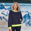 Europäische und amerikanische Herbst-Neuheit Damenbekleidung Langarm Rundhalsausschnitt Lässig Neue Kontrastfarben Grenzüberschreitend Einfach Sportlicher Stil Damen-Sweatshirt