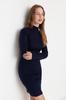 Women's Dress New Season Fashion Anthracite Mini Knitwear Dress with Accessory Detail