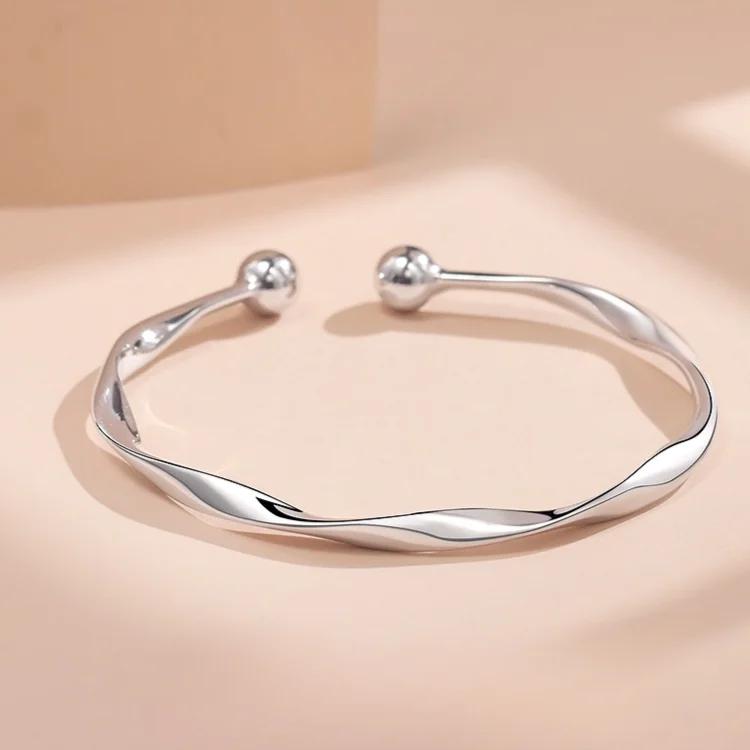 

Fashion 925 Silver Bracelet Woman Luxury Designer Bracelet Adjustable Charm Bangle Girls Party Wedding Jewelry Gifts
