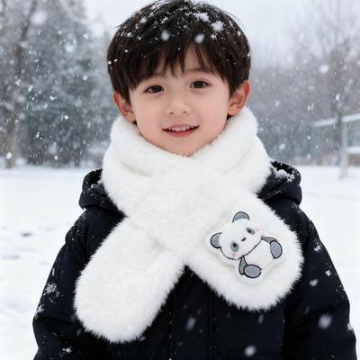 Children's Plush Cartoon Scarf: Cozy Neck Warmer for Boys and Girls