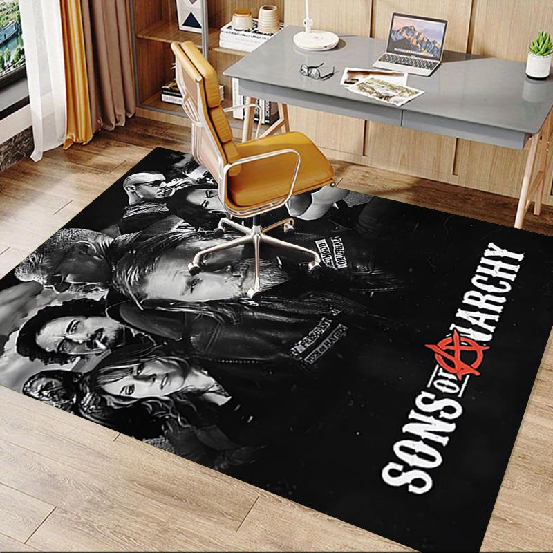 Outlaw Motorcycle Club Chaos Carpet For Playroom Bedroom Living Room Sofa Home Decorkids Game Area Rug Nonslip Floor Mat