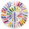 50-Set Watercolor Plant Brushstroke Stickers: Journal, Bottle & Phone Décor.