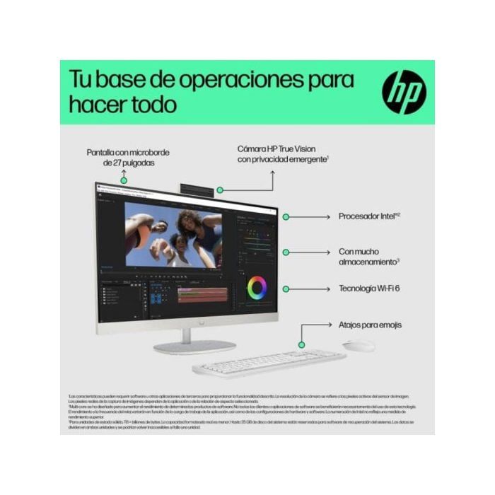 PC Sobremesa HP All-in-One 27-cr0090ns i5-1335U 16GB 512GB SSD Blanco WiFi6