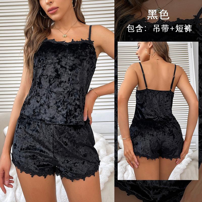 

Новые повседневные шорты бархатный комплект из двух частей сексуальные женщины L