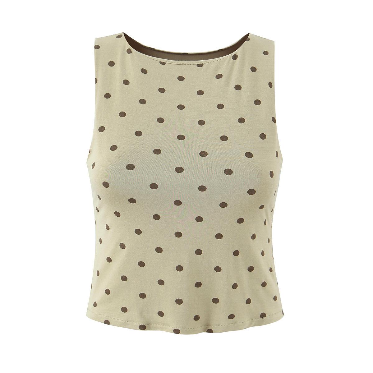 European and American style, new women s clothing, Modal cotton polka dot polka dot vest top, skirt S