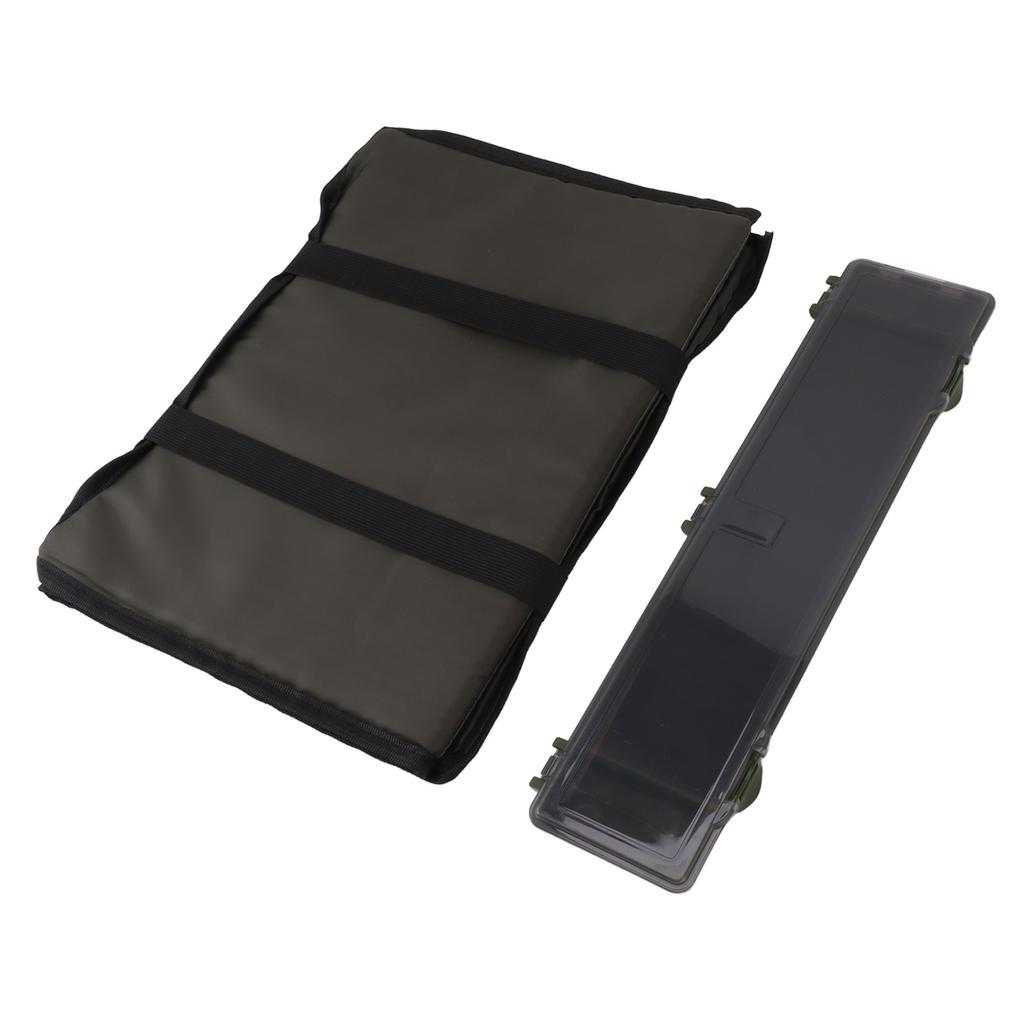 Fiske Vikbar Avkrokningsmatta Svamp Bärbar Landningsmatta med ABS Linförvaringslåda för Camping Karpfiske