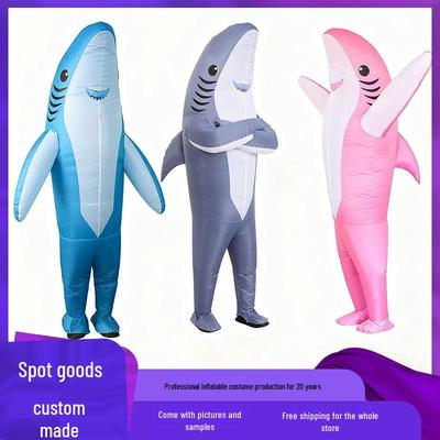 Blauer Hai aufblasbares Kostüm Delfin Requisite für Halloween und Cosplay Partys