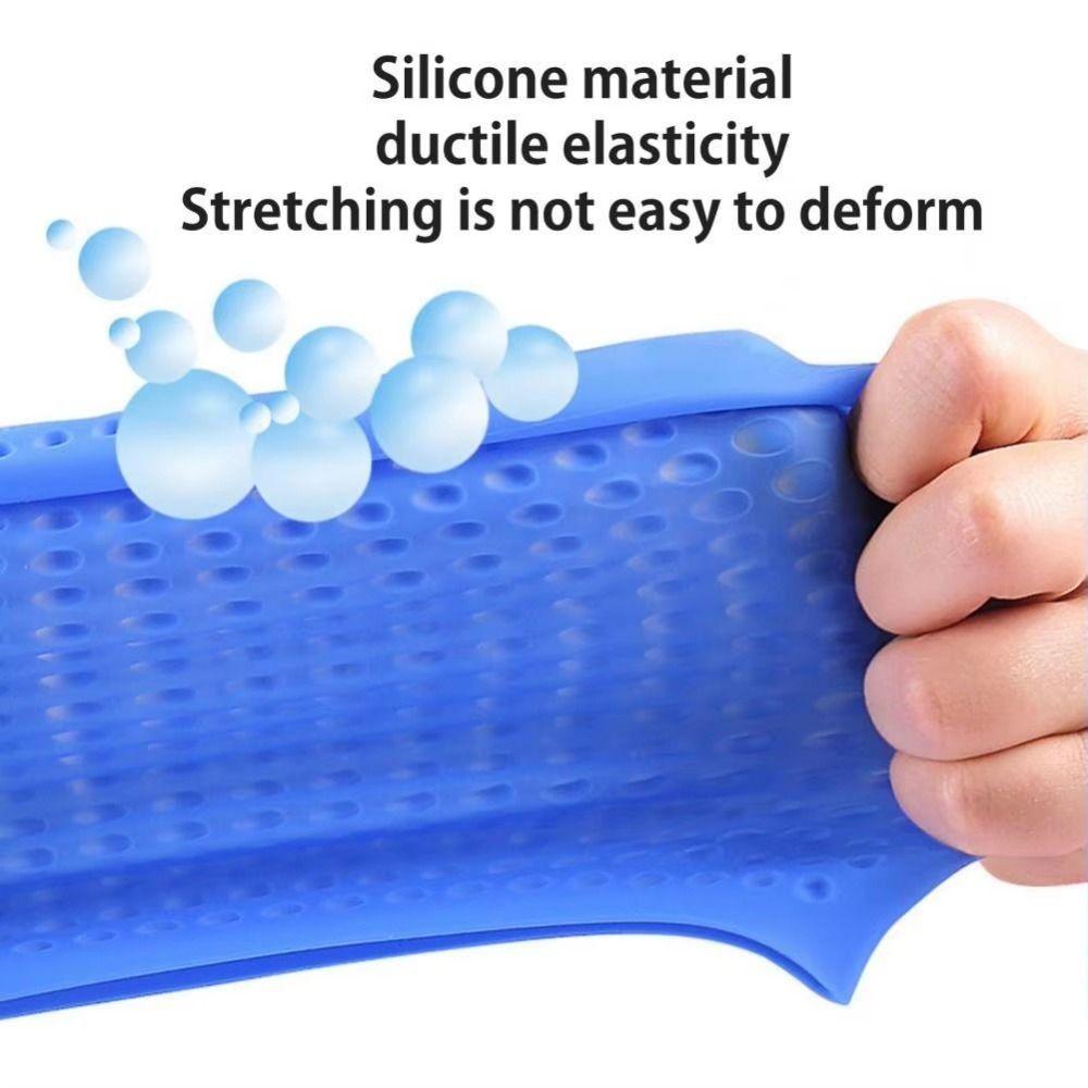 Non-Slip Silicone Swim Cap Elastic Wrinkle Free Snorkeling Cap Durable Long Hair Protection Waterproof Bathing Cap Swim Training