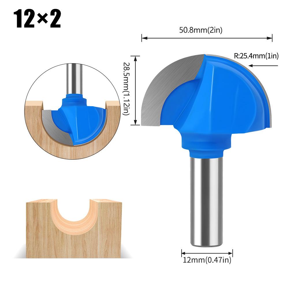 6 Handle 12 Handle Slotting Knife Bottom Digging Knife Woodworking Round Bottom Knife, Engraving Machine, Trimming Machine Knife Head Round Bottom