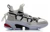 Li Ning CF Comfortable Non Slip Lightweight Mid Top Casual Shoes Unisex Gray White AGCP339-4