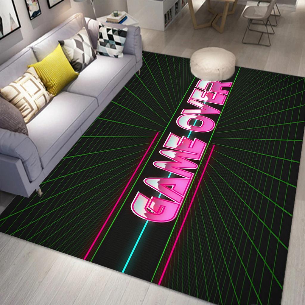 Gaming Area Rug for Kids Boy Bedroom Playroom Living Room Decor Controller Gamepad Carpet Gamer Floor Mat Soft Cool Game Doormat