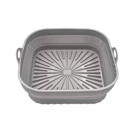 Foldable Air Fryer Silicone Liners Reusable Air Fryer Basket Round/Square Oven Baking Tray for Air Fryer Oven Accessories