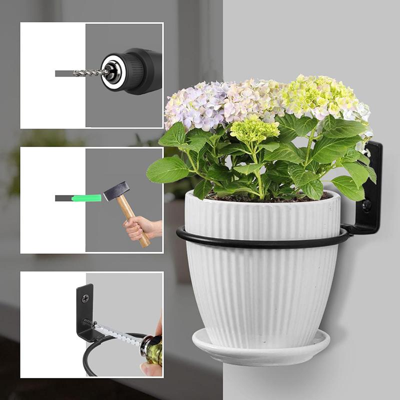 1Pcs Metal Flowerpot Bracket Wall Hanging Plant Hanger Garden Decoration Accessories Plant Storage Tray Ring Frame
