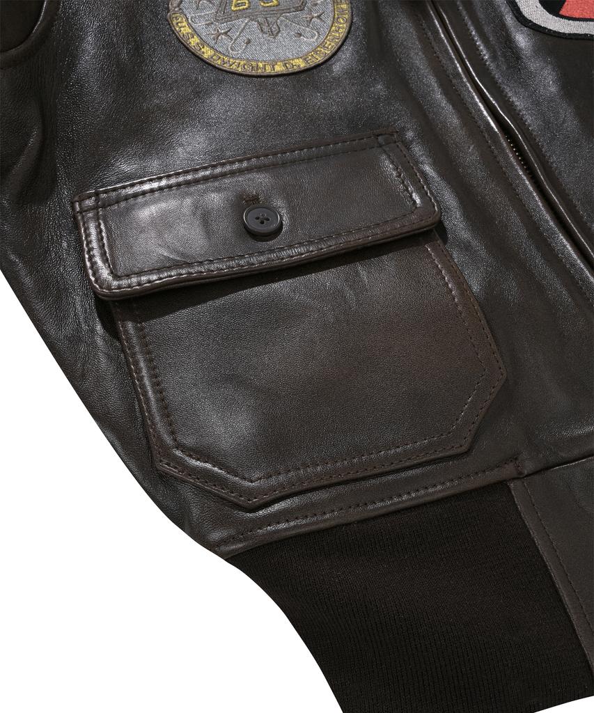 Avirex G-1 Antique Ship Leather Top Gun Blood Chit / 7834950014 Brown