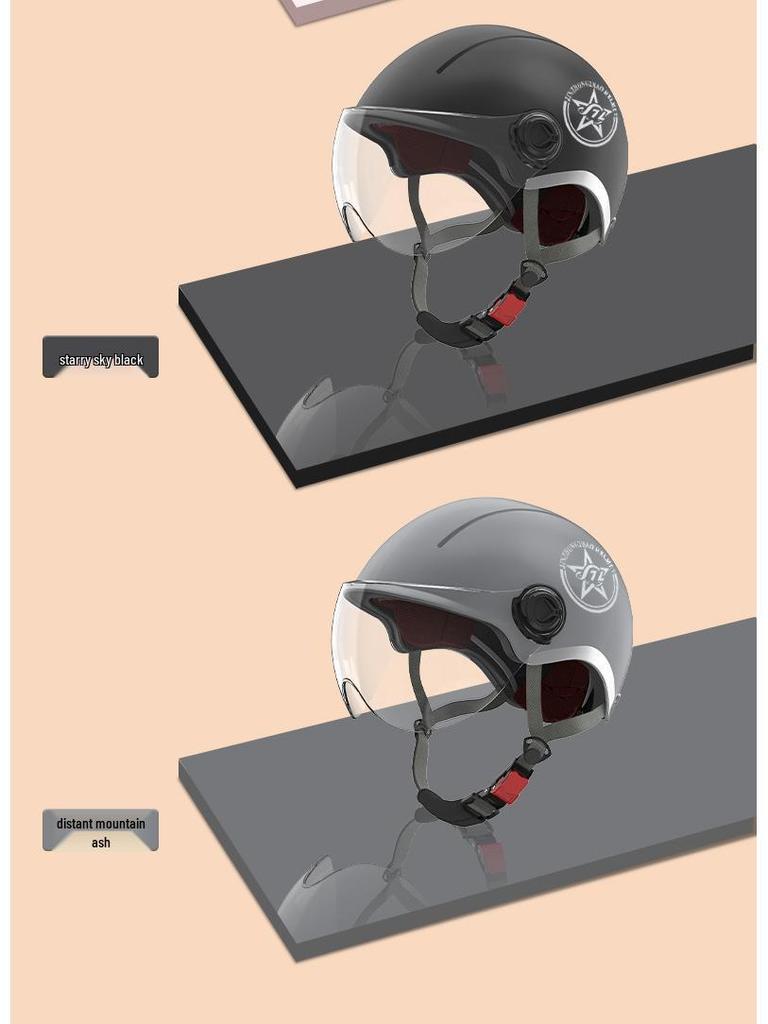 Golden Bell 3C Certified Unisex Electric Vehicle & Motorcycle Half Helmet with Sunscreen Protection