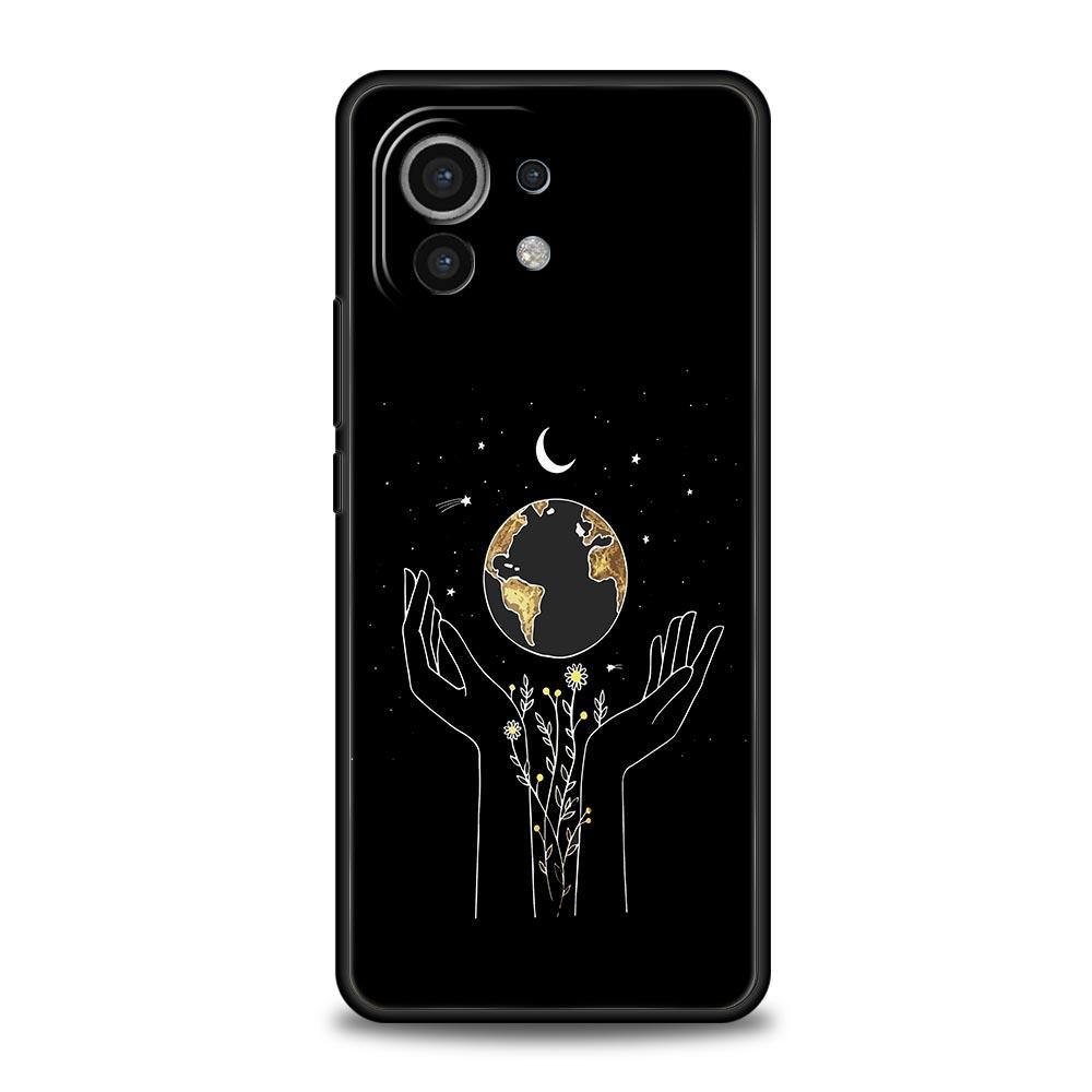 Simplicity Line Art Sun Moon Phone Case For Xiaomi 14 13 12 11 Lite 13T 12T 11T Pro 9T Mi Poco X6 X5 M3 X3 Pro F5 F4 F3 5G Cover