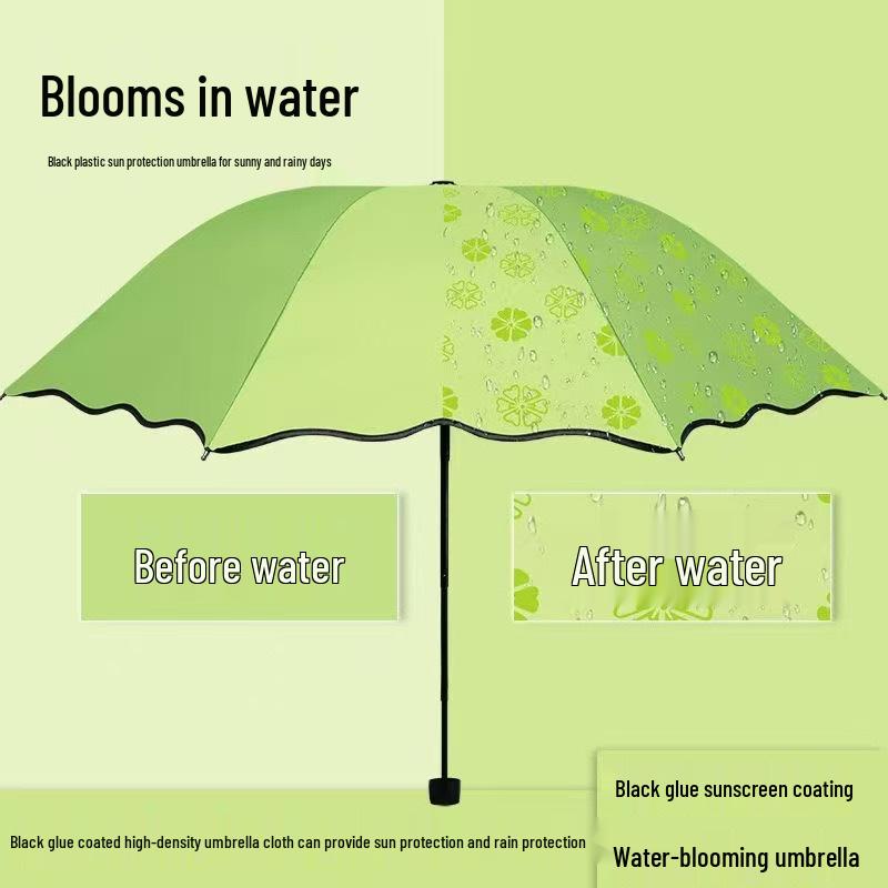 UV Protection Sun & Rain Foldable Umbrella with Black Coating for Students