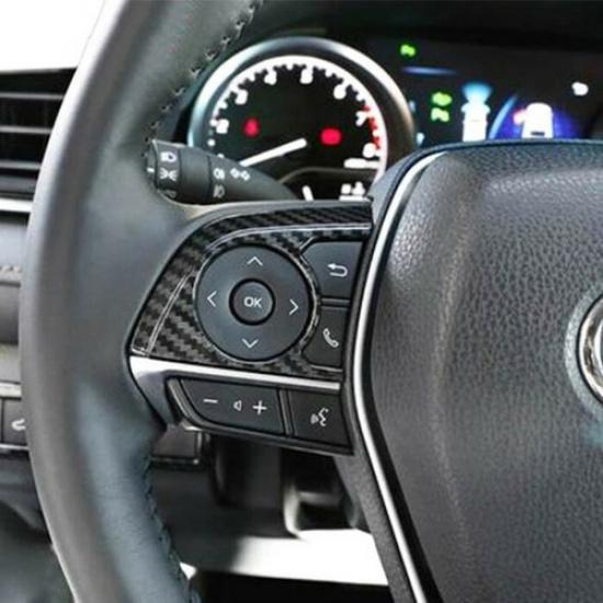 3X Car Steering Wheel Decor Cover Trim For Toyota Camry 2018-2020 Accessaries