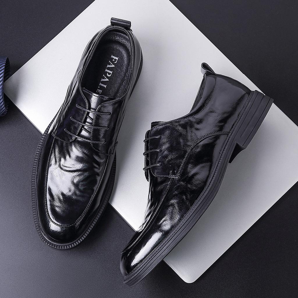 Support Customized Men's Business Leather Shoes Men's Shoes Genuine Leather First Layer Cowhide Wedding Derby Shoes Formal Commuter Pure Leather
