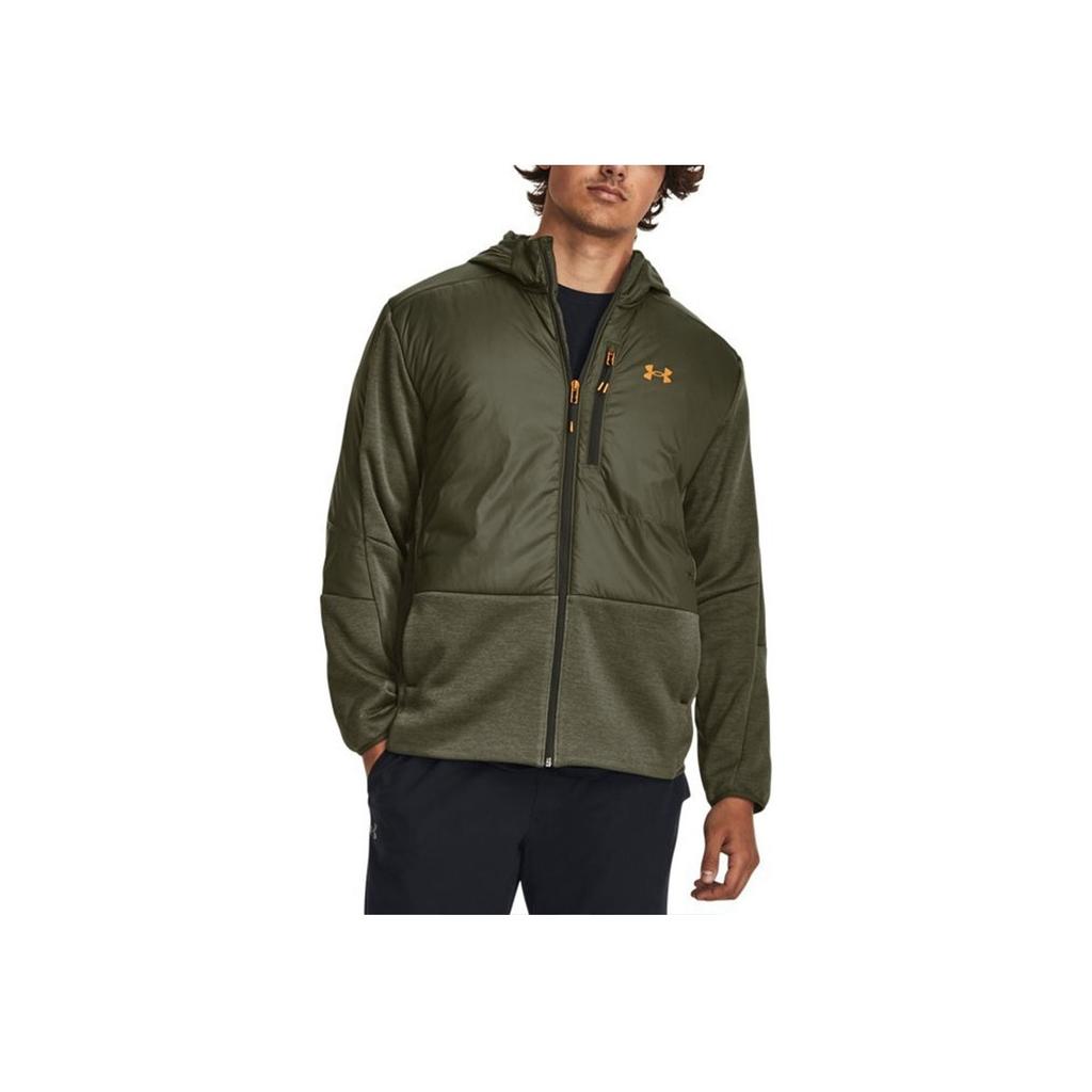 Under Armour Swacket Solid Color Outdoor Sports Hooded Jacket Men Outerwear Green 1382158-390